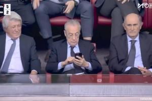 被轰入5球！弗洛伦蒂诺场边看手机，哨响后面无表情同旁人握手